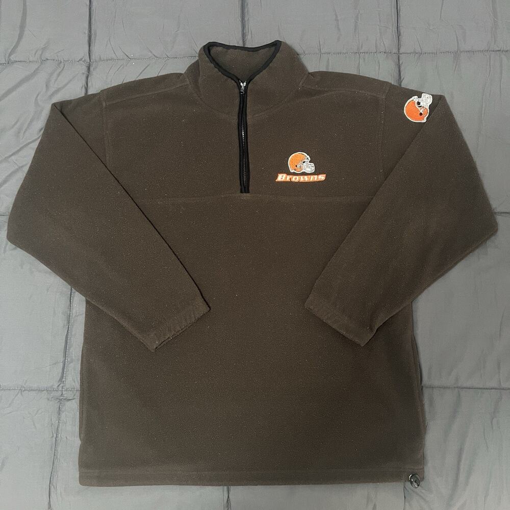 Cleveland Browns Fleece Quarter Zip Men's L Official NFL Brand